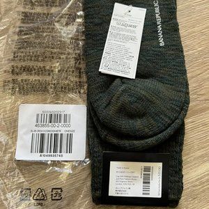 Banana Republic - Slub Crew Socks Heather Green - Men's One Size 8-12